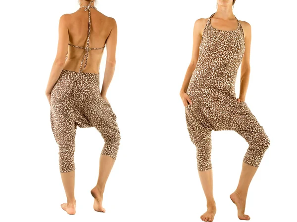 Pantaloni leopardo harem — Foto Stock