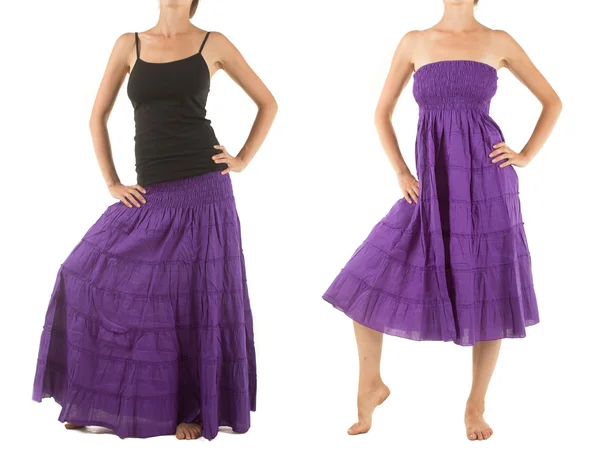 Violettes feminines Kleid und Rock — Stockfoto