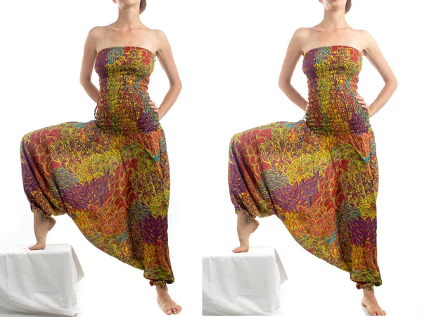 Pantalones de harén multicolor con patrón indio —  Fotos de Stock