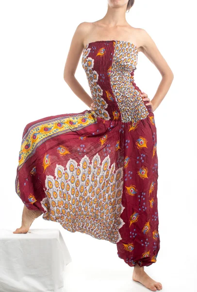 Multi-Color Harem Pants with Indian Pattern — Stock Photo, Image