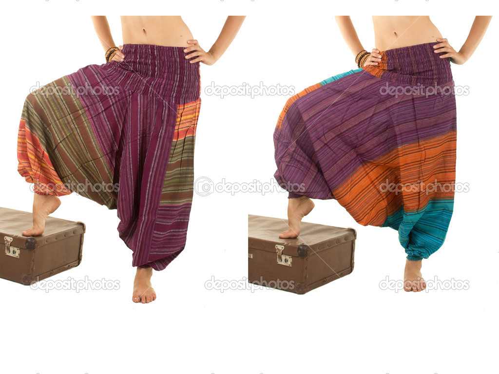 Multi-Color Harem Pants with Indian Pattern