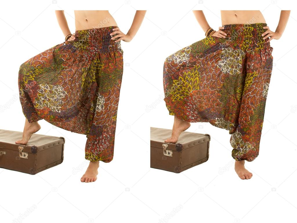 Multi-Color Harem Pants with Indian Pattern