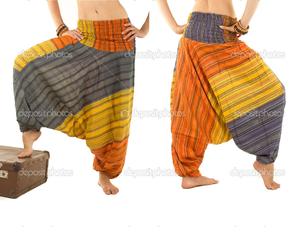 Multi-Color Harem Pants with Indian Pattern