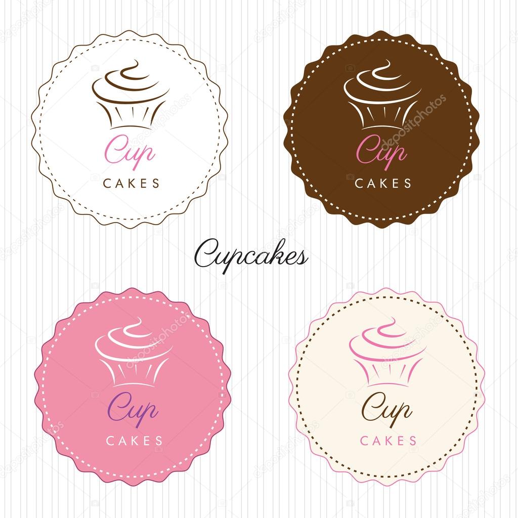 Cupcake logo set