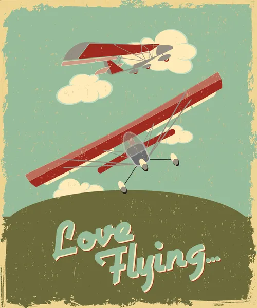 Літак vintage плакат — стоковий вектор