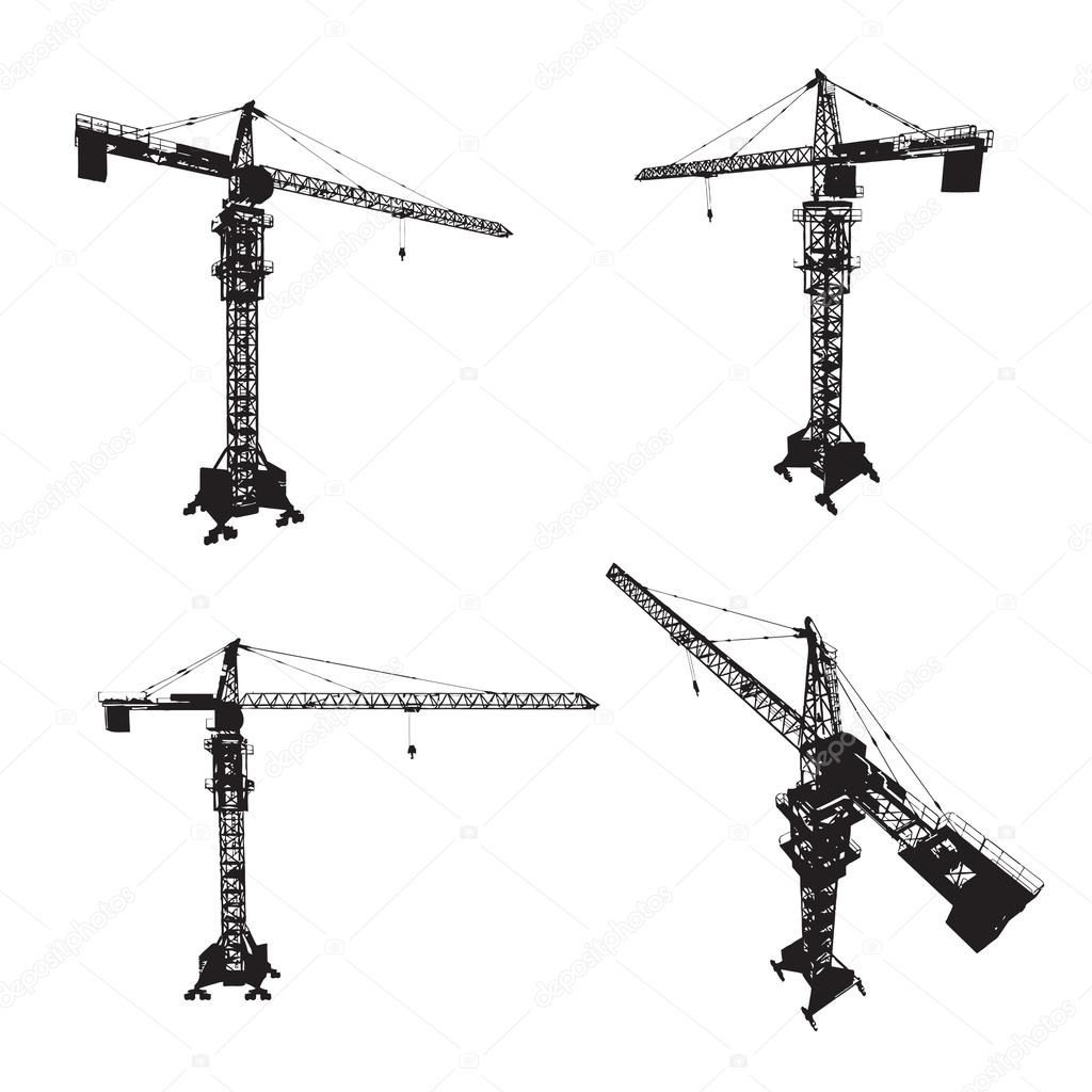 Construction cranes set