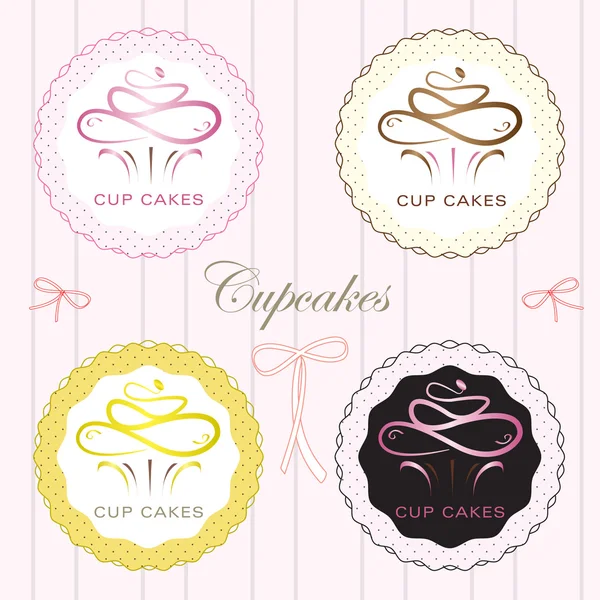 Cupcakes logo set — Stock Vector