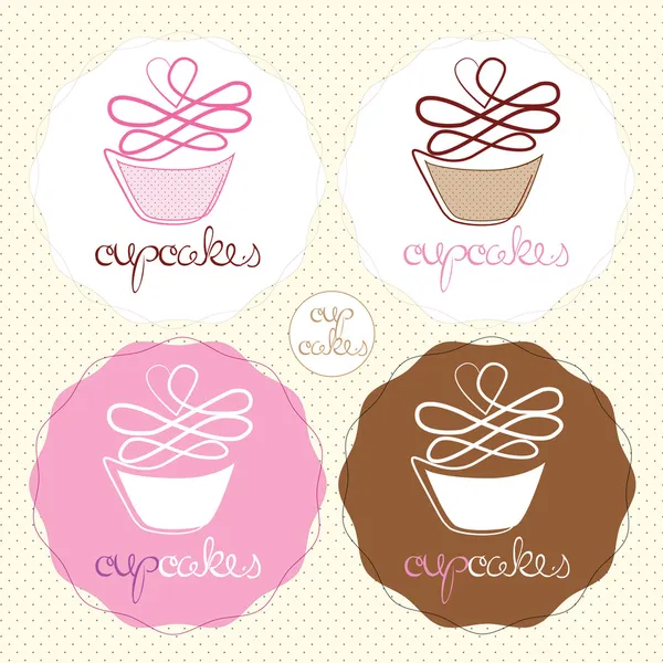 Set logo Cupcake — Vettoriale Stock