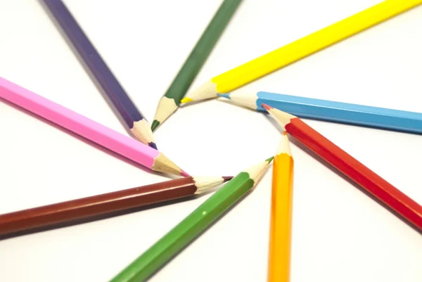 Kritor, färgade pennor — Stockfoto