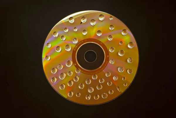 Wet cd drops — Stock Photo, Image