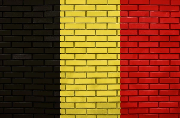Flag of the Belgium on brick wall — Stock Photo, Image