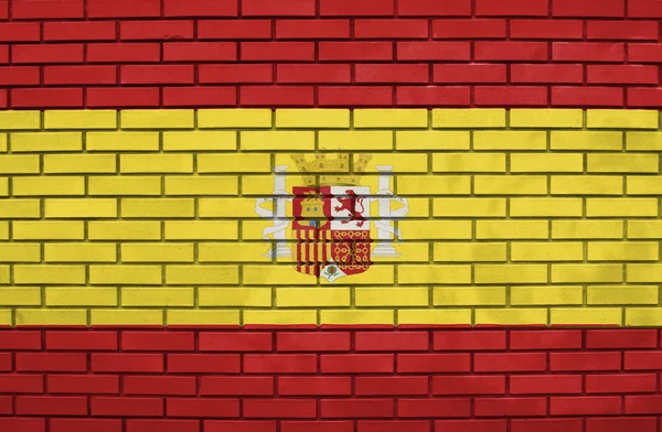 Flag of the Spain on brick wall — Stock Photo, Image