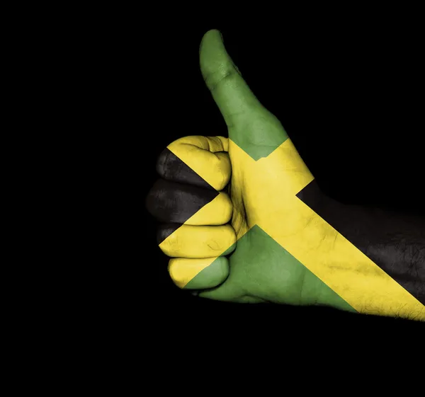 牙买加国旗在手上 — 图库照片