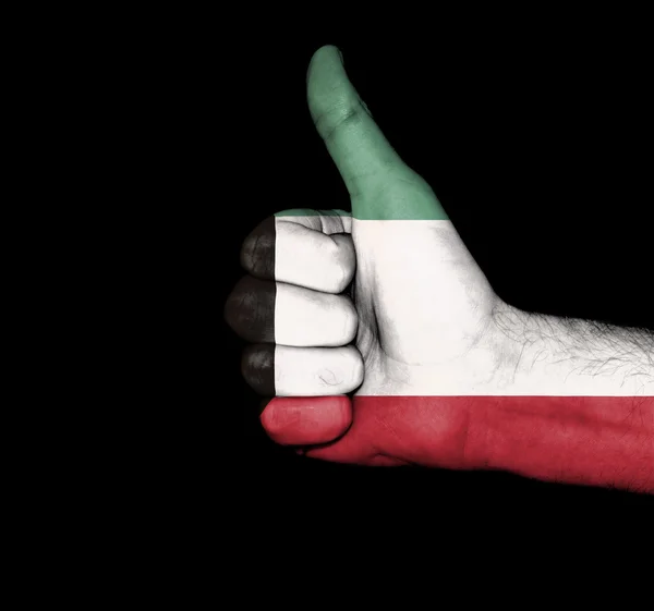 Bandera de Kuwait en la mano — Foto de Stock