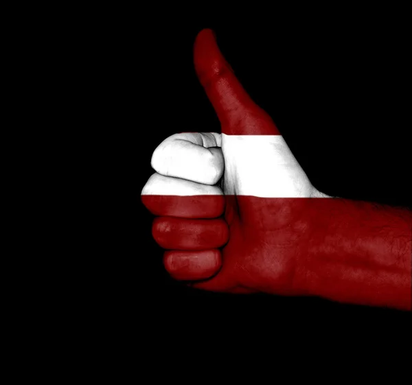 Flag hand Latvia — Stock Photo, Image