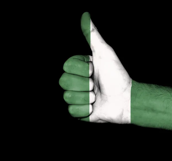 Bandera mano Nigeria —  Fotos de Stock