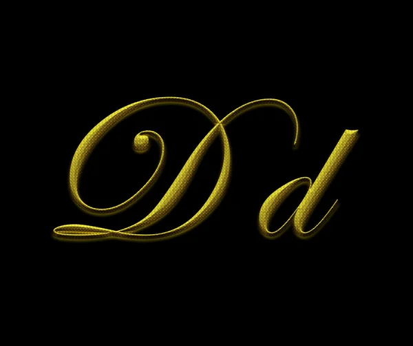 Letter D from gold alphabet — Stock Photo, Image
