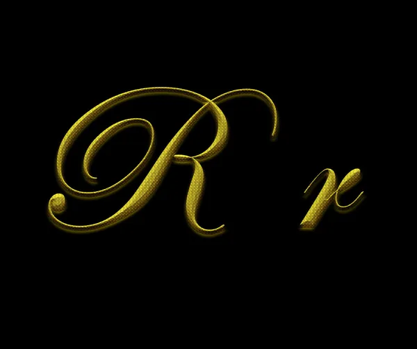 Písmeno r od zlata abeceda — Stock fotografie