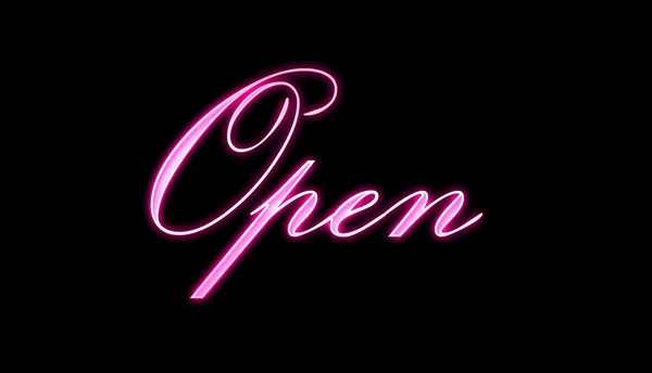 Öppna pink neon — Stockfoto