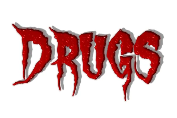 Drugs blood text — Stock Photo, Image