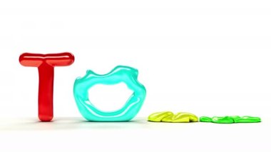 Oyuncak şeklinde yüzen renkli balonlar.