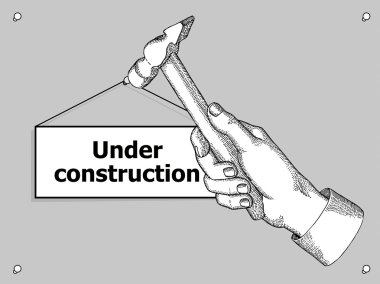 İnşaat işareti altında web sitesi