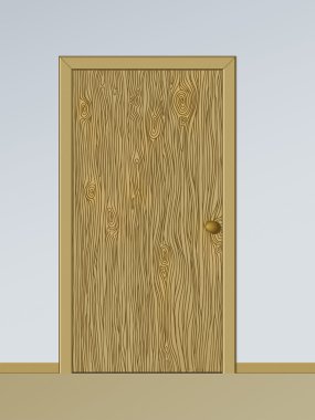 Wooden door closed clipart