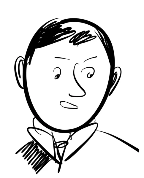 Personaje de hombre dibujado en tinta — Vector de stock