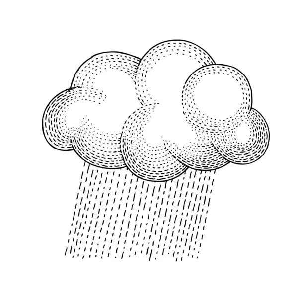 Nube y lluvia — Vector de stock