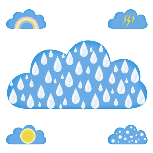 Cloud with water drops inside — Stock Vector