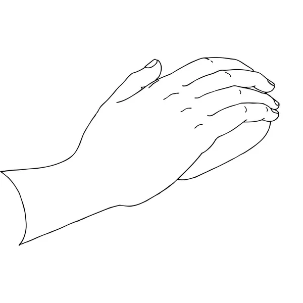 Main avec une souris d'ordinateur — Image vectorielle