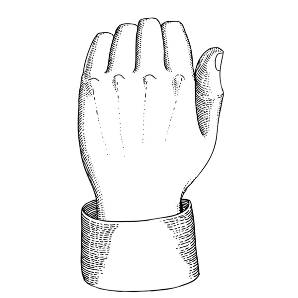 Man's hand stoten — Stockvector