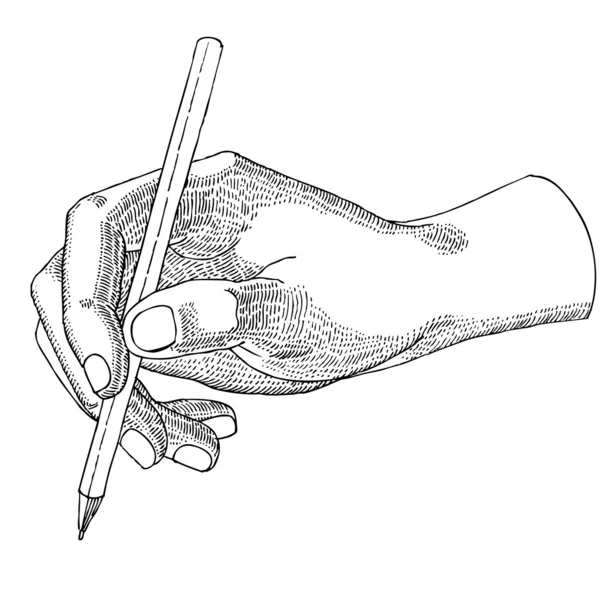 Hand mit Bleistift — Stockvektor