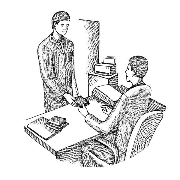 adam bir belge verir