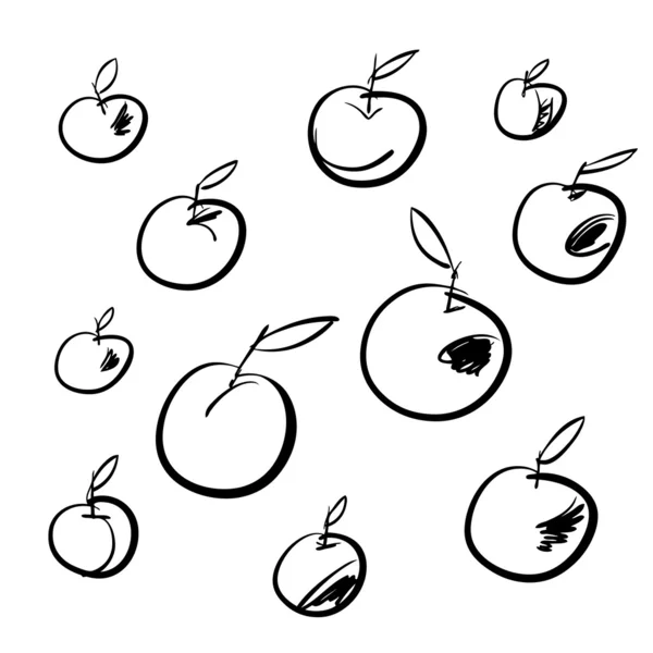 Schets van appels — Stockvector