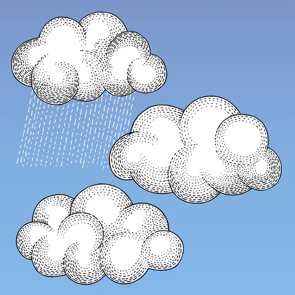 Üç bulutlar — Stok Vektör