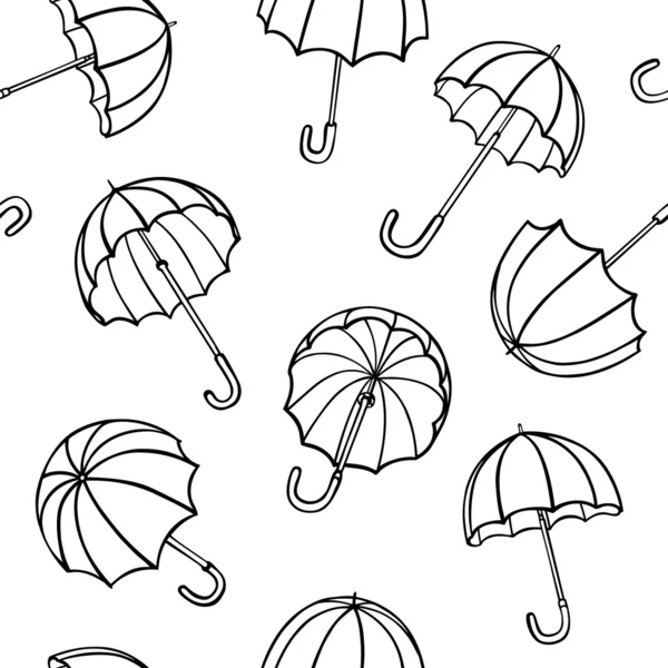 Vector seamless pattern from umbrellas — Stock Vector