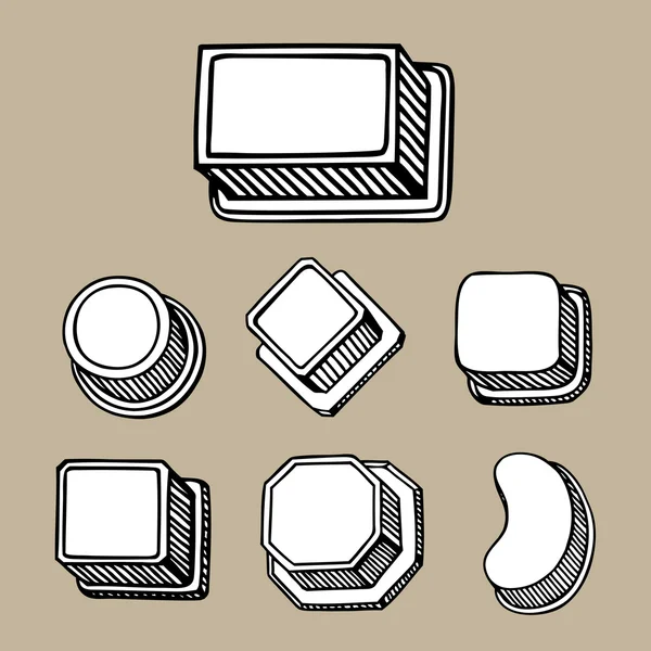 Set of website drawn buttons — Stock Vector