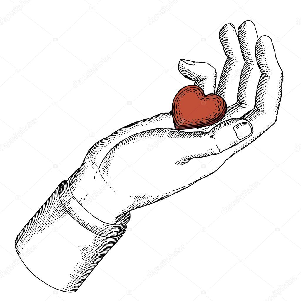 Hand mit Herz — Stockvektor © paulartworks