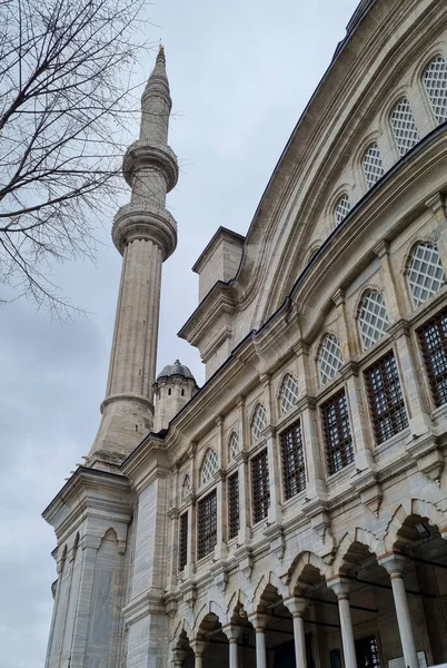 Istanbul, Türkei - 11. März 2021: Außenansicht der Süleymaniye-Moschee auf dem dritten Hügel von Istanbul. Die Moschee wurde von Suleiman dem Prächtigen in Auftrag gegeben und von Mimar Sinan entworfen. — Stockfoto