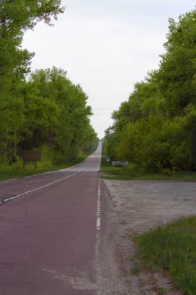 Chornobyl yol tabelası, Ukrayna 'da nükleer santral yakınlarında Çernobil.