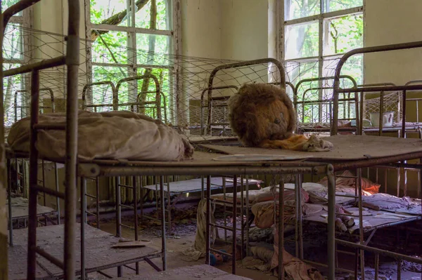 Розбита Внутрішня Частина Дитячого Садка Чорнобильській Зоні Відчуження Україні — стокове фото