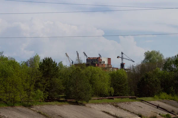 Reattori Costruzione Pripyat Zona Esclusione Chernobyl Centrale Nucleare Chernobyl Zona — Foto Stock