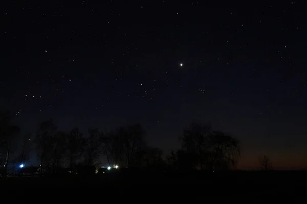 Sternenhimmel Panorama Blauer Nachthimmel Milchstraße Und Stern Auf Dunklem Hintergrund — Stockfoto