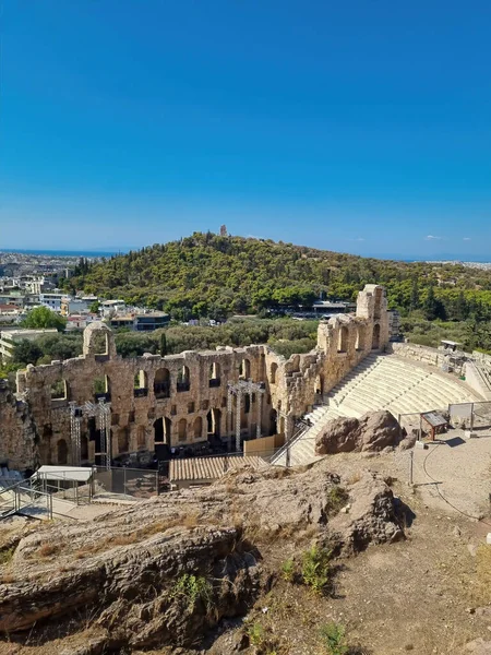 Odeon Heroda Attyka Akropolu Ateny Grecja Popularny Cel Podróży — Zdjęcie stockowe