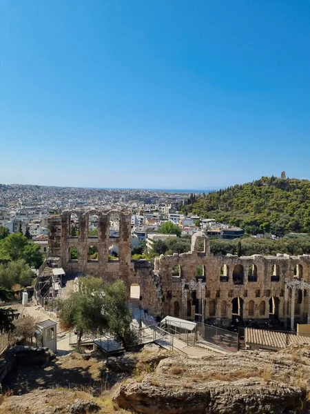 Odeon Heroda Attyka Akropolu Ateny Grecja Popularny Cel Podróży — Zdjęcie stockowe