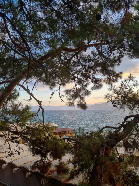 Línea Costera Junto Mar Ciudad Nafplio Grecia Vista Mar Mediterráneo — Foto de Stock