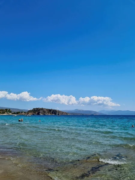 Kustlijn Aan Zee Van Nafplio Stad Griekenland Uitzicht Middellandse Zee — Stockfoto