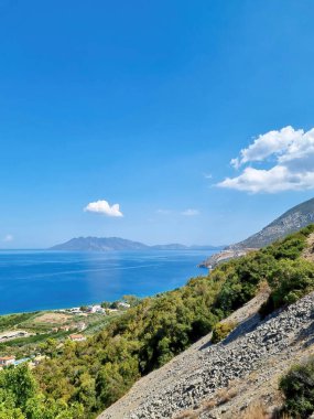 Yunanistan Denizi 'nde peyzaj. Akdeniz manzarası, Yunanca