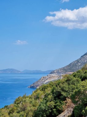 Yunanistan Denizi 'nde peyzaj. Akdeniz manzarası, Yunanca